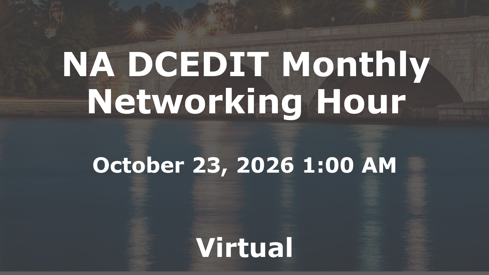 NA DCEDIT Monthly Networking Hour event image